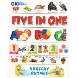 Five In One Book - English Alphabet, Hindi Alphabet, Numbers, General Knowledge, Rhymes